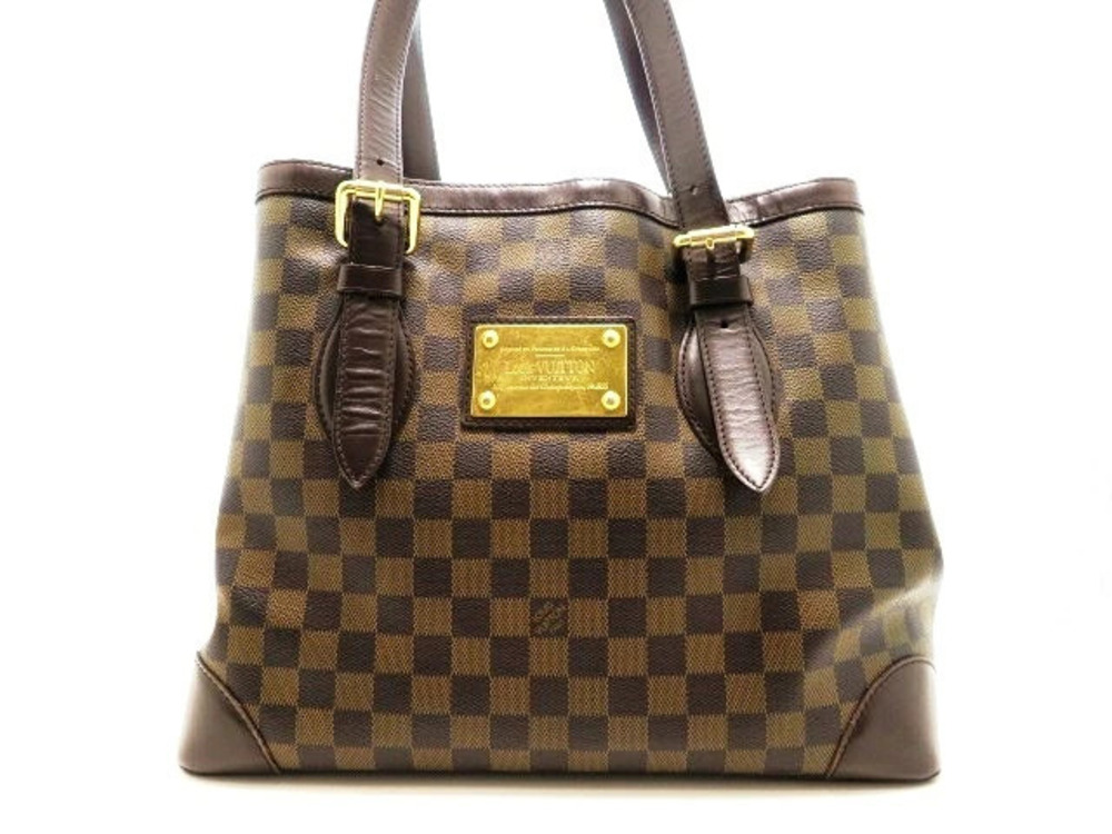 LOUIS VUITTON Hampstead Tote Bag Damier Ebene Brown